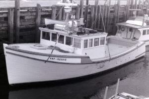 The Noviboat PAT & ROBBIE docked at Grand Manan, New Brunswick, circa 1981. Photo by Maynard Bray.